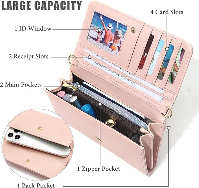 KUKOO Small Crossbody Bag Cell Phone Purse Wallet with Credit Card Slots for Women