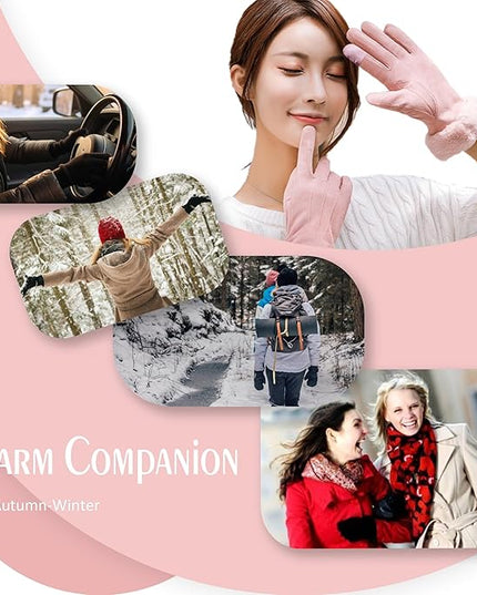 Vagasi Winter Gloves for Women, Touch Screen Cold Weather Thermal Warm Windproof Gloves, Soft Thick Fleece Lining Glove