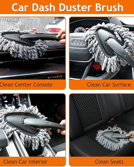 THINKWORK Windshield Cleaner Tool, Car Detailing Kit Interior, Car Cleaning Kit Interior and Exterior Detail Brush, Auto Supplies & Accessories for Men Women