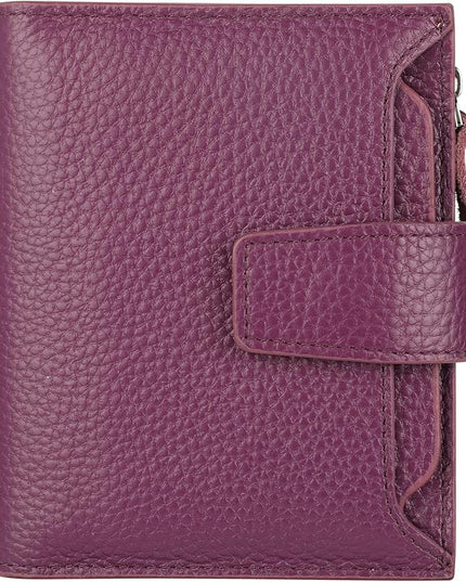 Lavemi Small Compact Women Wallet RFID Blocking Genuine Leather Bifold Purse with ID Windows