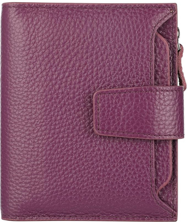 Lavemi Small Compact Women Wallet RFID Blocking Genuine Leather Bifold Purse with ID Windows