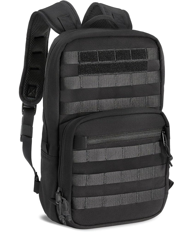 Cargo Works® 14" Black Tactical Laptop Backpack For Men, Small Backpack with MOLLE Attachments, EDC Compact Tactical Backpack
