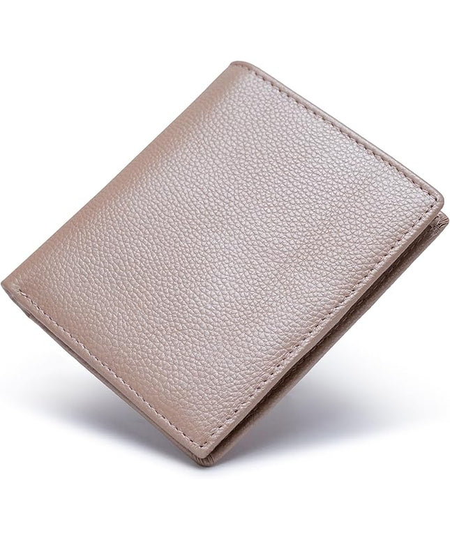 Bveyzi Ultra Slim Small RFID Wallet for Women, Leather Tiny Thin Bifold Pocket Ladies Wallet
