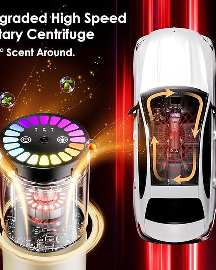 Car Air Freshener, Car Fresheners Long Lasting, Auto On/Off, 3 Adjustable Modes for Custom Scent Intensity, 150mL Large Capacity, Diffuser with RGB Music Syncing Light (Cologne)