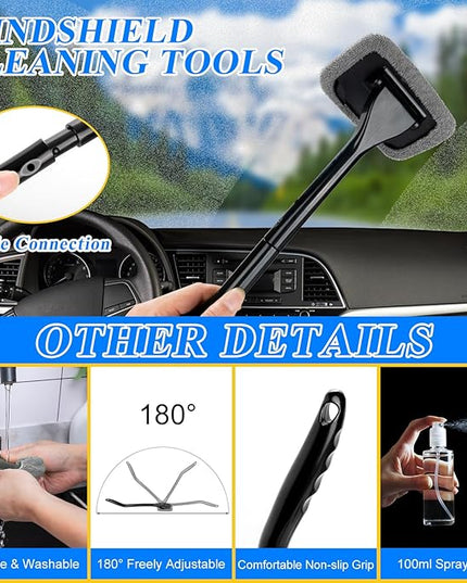 AUTODECO 38Pcs Car Wash Detailing Kit Cleaning Kits with Foam Gun Sprayer Collapsible Bucket Drill Brush Large Wash Mitt Towels Complete Interior Exterior Car Washing Supply Set Blue