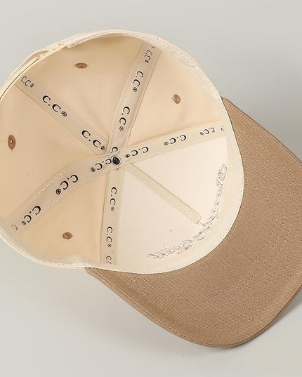 MIRMARU Two-Tone Vintage Canvas Trucker Hats for Men & Women, Adjustable Size Baseball Caps with Trendy Embroidered Design