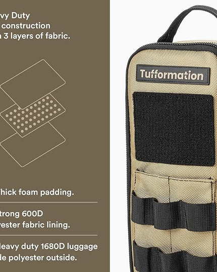 Heavy Duty Small Tool Bag Pouch Portable Utility Organizer Case with Zipper Handle. Perfect for EDC, Motorcycle, Road Bike, Electricians & More