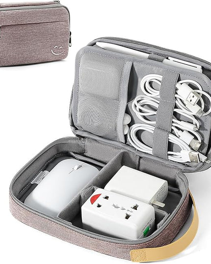 Travelkin Travel Electronic Cord Organizer Travel Case, Travel Cable Organizer Bag For Charger, Phone, Sd Card, Sim Card, Earphone, Usb Drives (Pink)