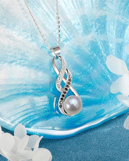 Pearl Necklaces-Birthday Anniversary Wedding Gifts for Women -Her -Mom -Wife -Girlfriend Grandma on Christmas Day Mothers Day | Valentines Romantic Gifts