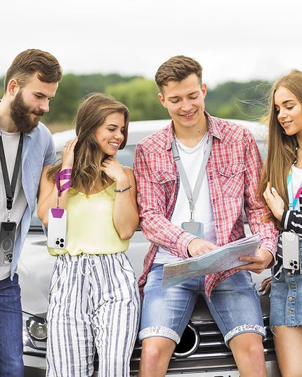 Doormoon Phone Lanyard, Universal Adjustable Neck Strap for Phone Case Keys ID Badges Cell Phone Lanyard Compatible with iPhone, Samsung, Most Smartphones, 2 Pack, Black White