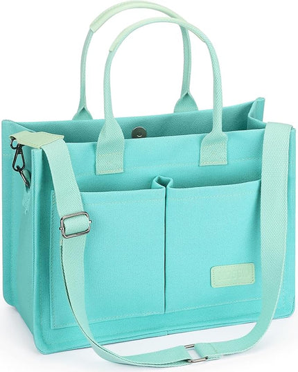 Mossio Large Canvas Tote Bag for Women with Pockets - Laptop Crossbody Work Tote Bag Everyday Bag Shoulder Purse Handbag