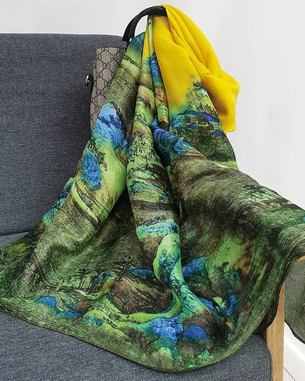 Fashion Scarves Scarf 100% Silk Feeling Scarf Silk Like Scarves Long Lightweight Sunscreen Shawls for Women