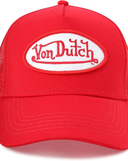 Von Dutch Unisex Trucker Hat - Curved Bill Mesh Back Retro Classic Adjustable Snapback Baseball Cap for Men and Women
