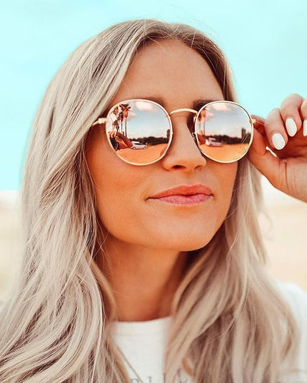 WearMe Pro - Reflective Lens Round Trendy Sunglasses