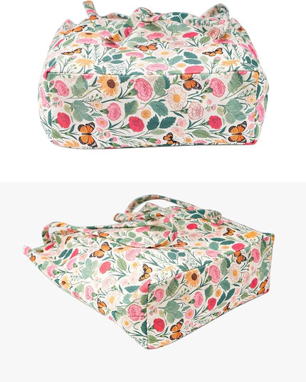 Corduroy Tote Bag Cute Tote Bags for Women Shoulder Bag with Inner Pocket for Work Beach Travel and Shopping Grocery