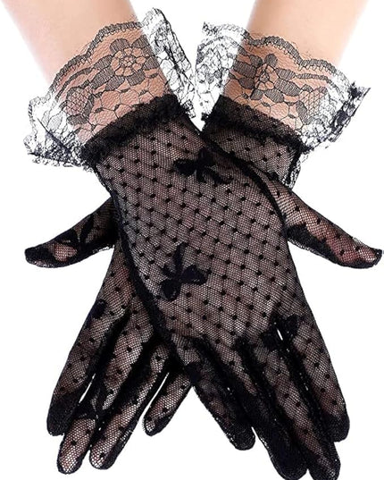 Sahabowi Satin Gloves Formal Bridal Banquet Party Wedding Opera Solid Colorful Mitten For Women
