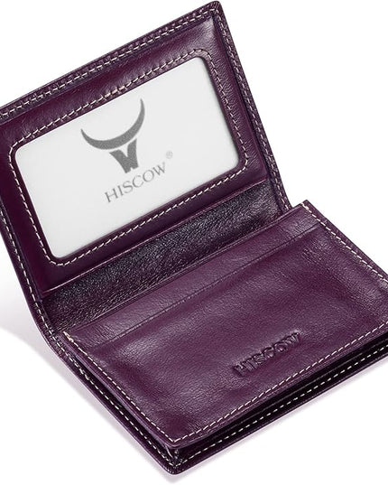 Leather Business Card Case Holder for Men & Women, Italian Calfskin