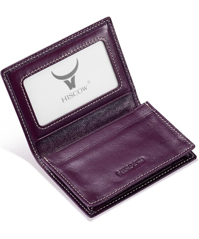 Leather Business Card Case Holder for Men & Women, Italian Calfskin
