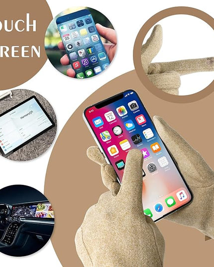 Vagasi Winter Gloves for Women, Touch Screen Cold Weather Thermal Warm Windproof Gloves, Soft Thick Fleece Lining Glove