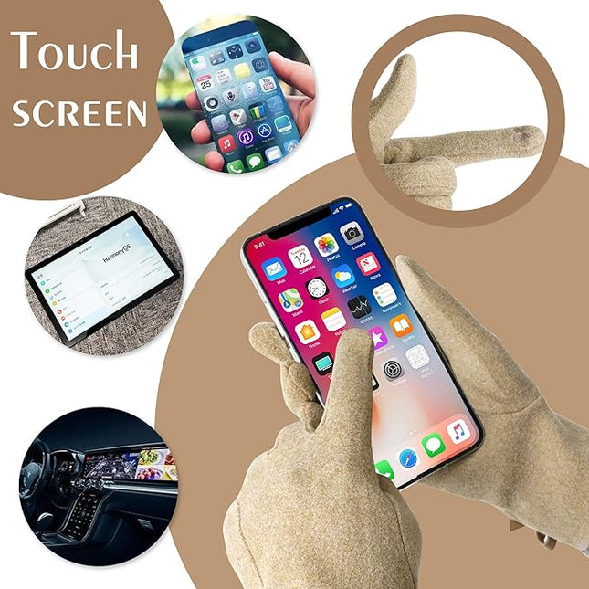 Vagasi Winter Gloves for Women, Touch Screen Cold Weather Thermal Warm Windproof Gloves, Soft Thick Fleece Lining Glove