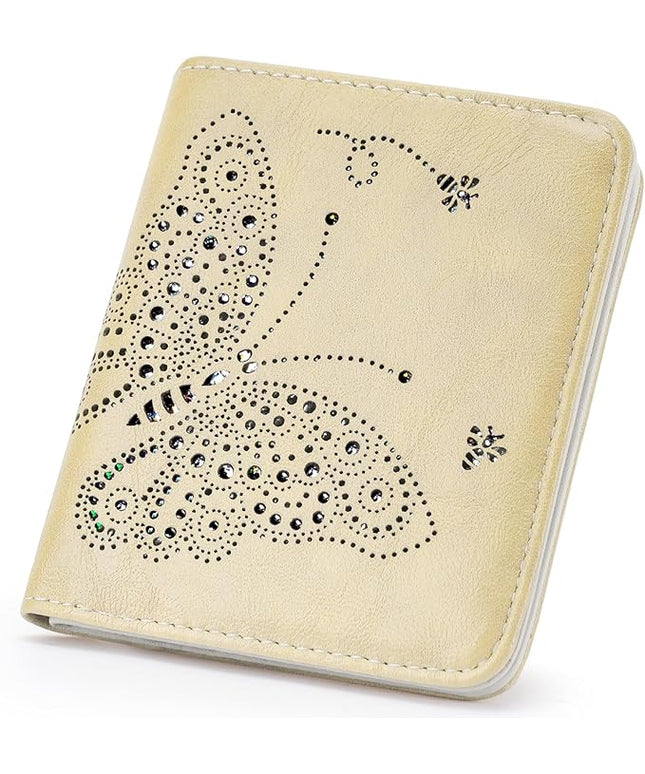 KITEVIUN Small RFID Wallet Women Ultra Thin Slim Womens Wallet Mini Compact Bifold Pocket Ladies Wallets for Women LIGHT YELLOW