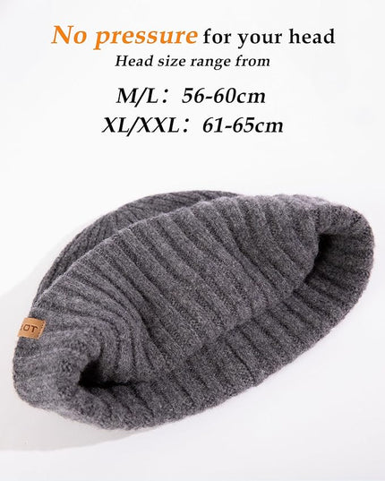 TOP-EX PolarWool™ 100% Merino Wool Short Fisherman Beanie Hats for Men Women Knit Skull Cap Cuffed Beanies Warm Winter Hats