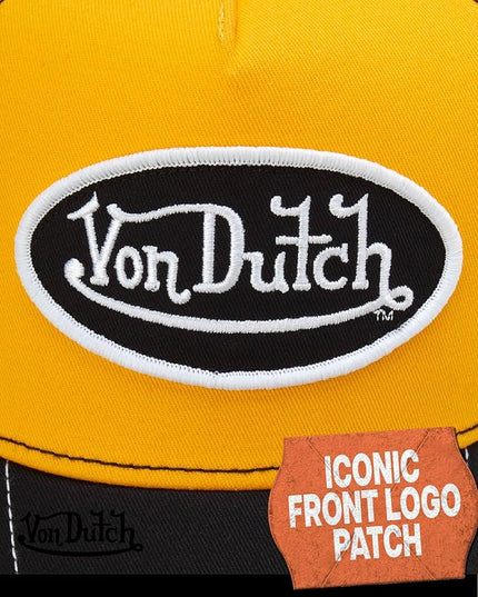 Von Dutch Unisex Trucker Hat - Curved Bill Mesh Back Retro Classic Adjustable Snapback Baseball Cap for Men and Women