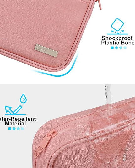 Lacdo Cord Organizer Travel, Cable Organizer Bag Case, Portable Electronics Organizer Travel Case, 6 Layer Large Capacity Charging Cords Storage organizer for Cables, SD Card, Travel Essentials, Pink