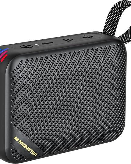 Monster S360 Portable Bluetooth Speaker, IPX7 Waterproof, Bluetooth 6.0, 20H Playtime, Powerful Stereo Sound, Support TF Card, Clear Hands-Free Calling Speaker for Home, Outdoors and Travel