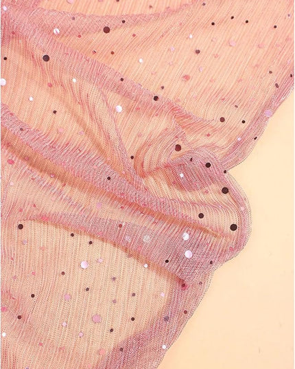 Floerns Women's Sequin Bandana Square Scarf Silk Scarves Mesh Shawl and Wrap for Evening Dresses