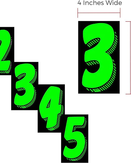 EZ Line Vinyl Decals for Cars Chartreuse Large Number Stickers 11 Dozen Windshield Numbers Pro Pack Dealer Supplies