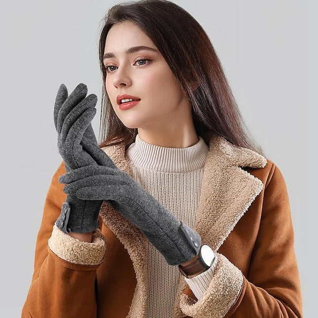 Clothirily Winter Gloves for Women, Touchscreen Texting Winter Gloves Women, Fleece Lined Warm Winter Glove for Cold Weather