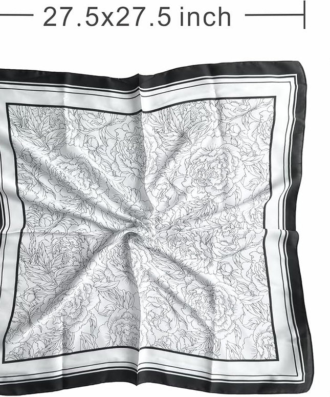 Head Bandanas Scarf for Women Silk Satin Hair Scarf Lightweight Vintage Fashion Square Neck Scarves Gift