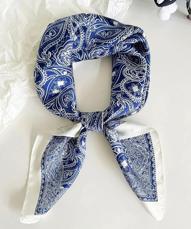 Head Bandanas Scarf for Women Silk Satin Hair Scarf Lightweight Vintage Fashion Square Neck Scarves Gift