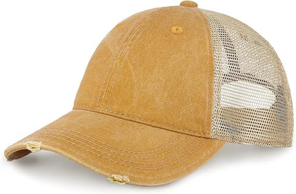 CHOK.LIDS Everyday Premium Washed Trucker Hat Unstructured Distressed Pigment Dyed Cap Adjustable Outdoor Headwear