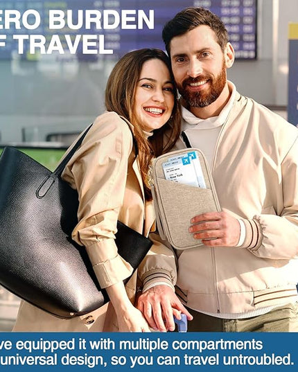 Passport Holder Family, Women Rfid Blocking Passport Wallet, Travel Essentials Premium Wallets, Waterproof Passport Holders Bag for Men Traveling, Travel Document Organizer Credit Cards Case