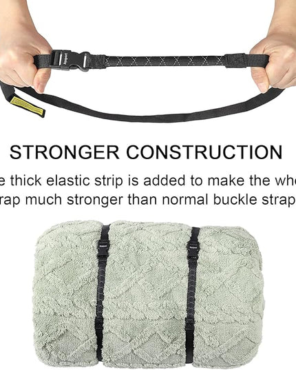Ayaport Utility Straps with Buckle Quick-Release Adjustable Nylon Straps Black 4 Pack (Stretch-0.75"x48")