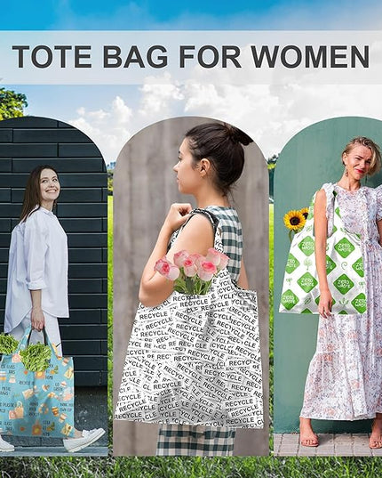BeeGreen Zero WasteReusable Grocery Bags Tote Bags Bulk Gift for Women Large Shopping Basket Gift Bag Bulk Foldable Organizer with Handles Cloth Heavy Duty Washable Packable Collapsible