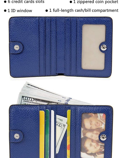 AINIMOER Small Leather Wallet for Women, Ladies Credit Card Holder RFID Blocking Women's Mini Bifold Pocket Purse