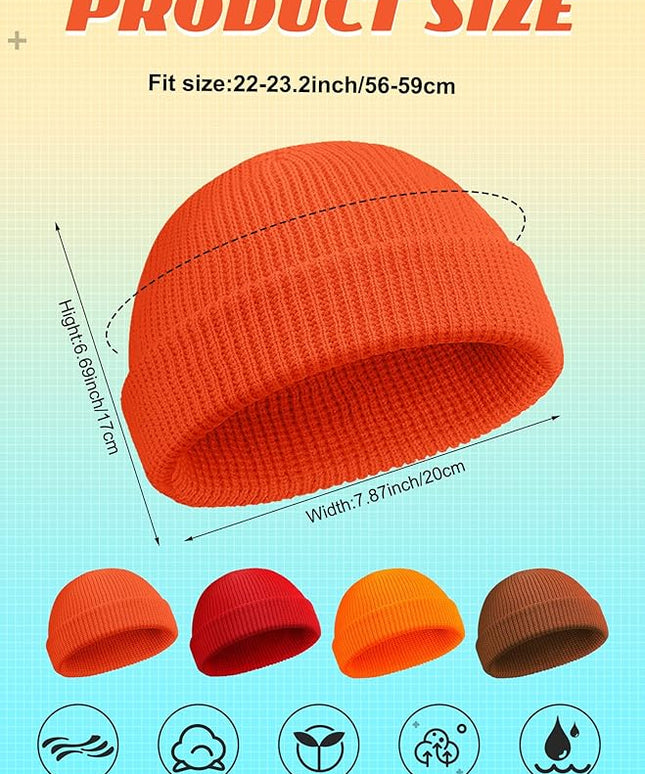 SATINIOR Fisherman Beanie Trawler Beanie Winter Watch Hat Roll up Edge Skullcap Unisex
