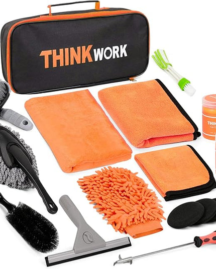 THINKWORK Car Cleaning Kit, Car Washing Kits for Vehicles, Car Detailing Kit Suitable for Small and Medium Vehicles Such As Cars, Trucks, Suvs(17pcs)