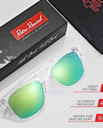Retro Rewind Polarized Sunglasses for Men and Women - UV Protection Classic Sun Glasses
