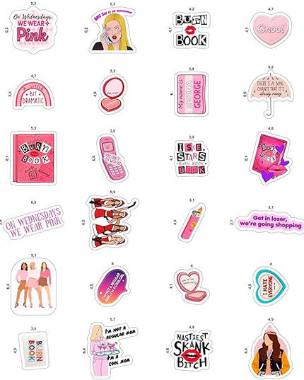 100Pcs Burn Book Stickers for Laptop, Waterbottle - Burn Book Party Decorations & Favors - Gift for Women & Men