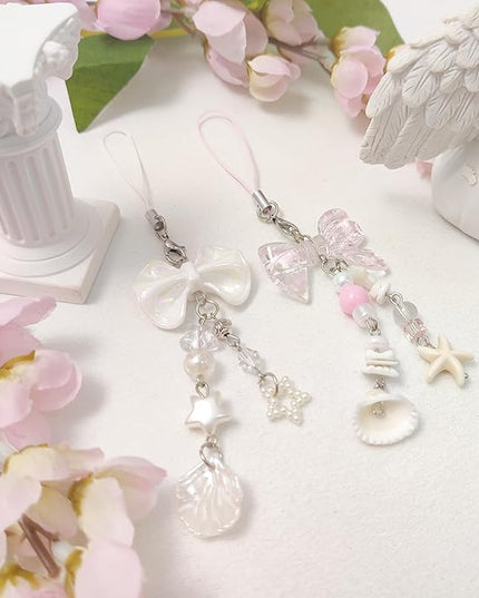 1-4PCS Cute Phone Charms Aesthetic Y2K Cell Phone Charms Strap Strawberry Butterfly Star PhoneCharm Y2K Accessories for Bag Keychain Airpods Camera Pendants Decor