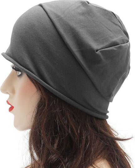 ZLYC Cotton Thin Slouchy Beanie Hat for Men Women Fashion Soft Stretch Knit Skull Cap