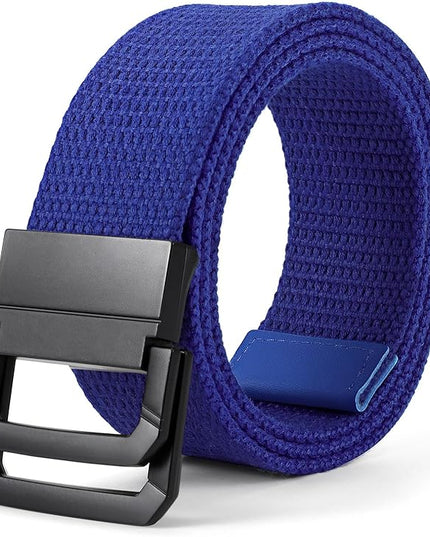 SANSTHS Canvas Belt with Double Ring Buckle, Fabric Web Belt for Women Men Double Ring for Outdoor & Casual Wear