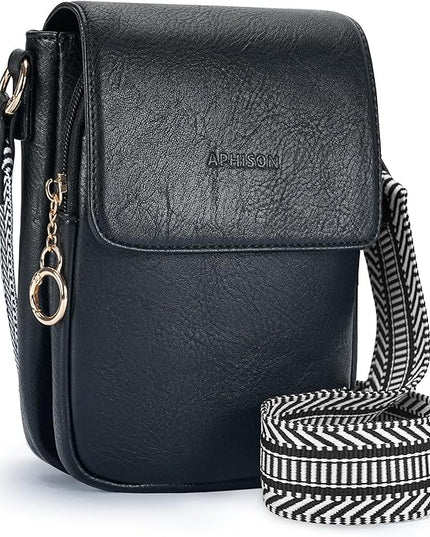 APHISON Small Crossbody Bags for Women Trendy, Leather Phone Wallet Purses Handbags Card Slots with Adjustable Guitar Strap