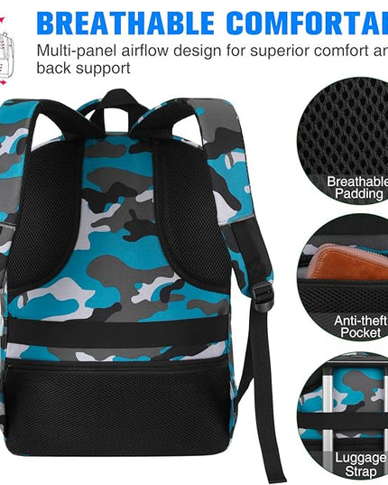 YAMTION School Backpack for Teen Boys and Men,Laptop Bookbag Backpack with USB for High School College Students Travel Office