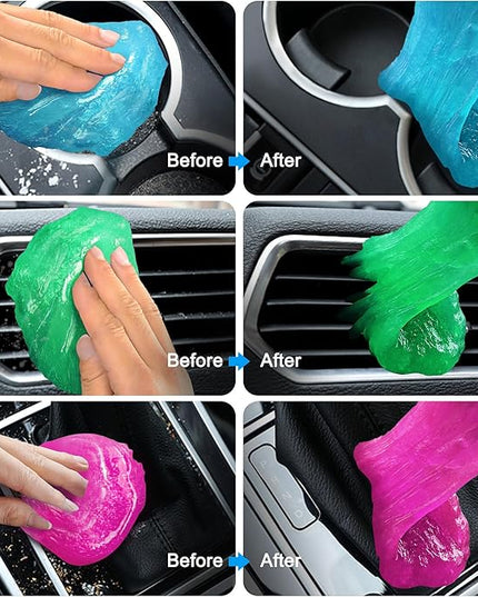 Car Cleaning Gels 4-Pack, Car Cleaning Putty Universal Auto Detailing Tools Car Interior Cleaner, Dust Cleaning Slime, Car Accessories for Car Vents & Keyboards, Clean Supplies– 320g (2.8oz/pcs)