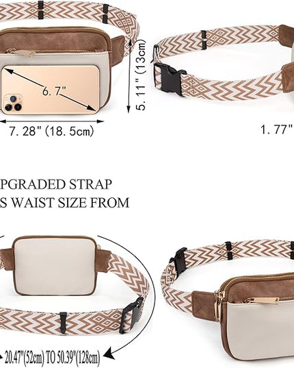 UTO Fanny Pack for Women Crossbody Trendy Fashion Belt Purse Chest Waist Hip Bumbag for Outdoor Shopping Travel Hiking